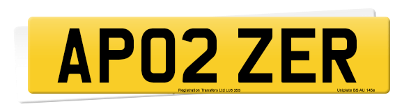 Registration number AP02 ZER